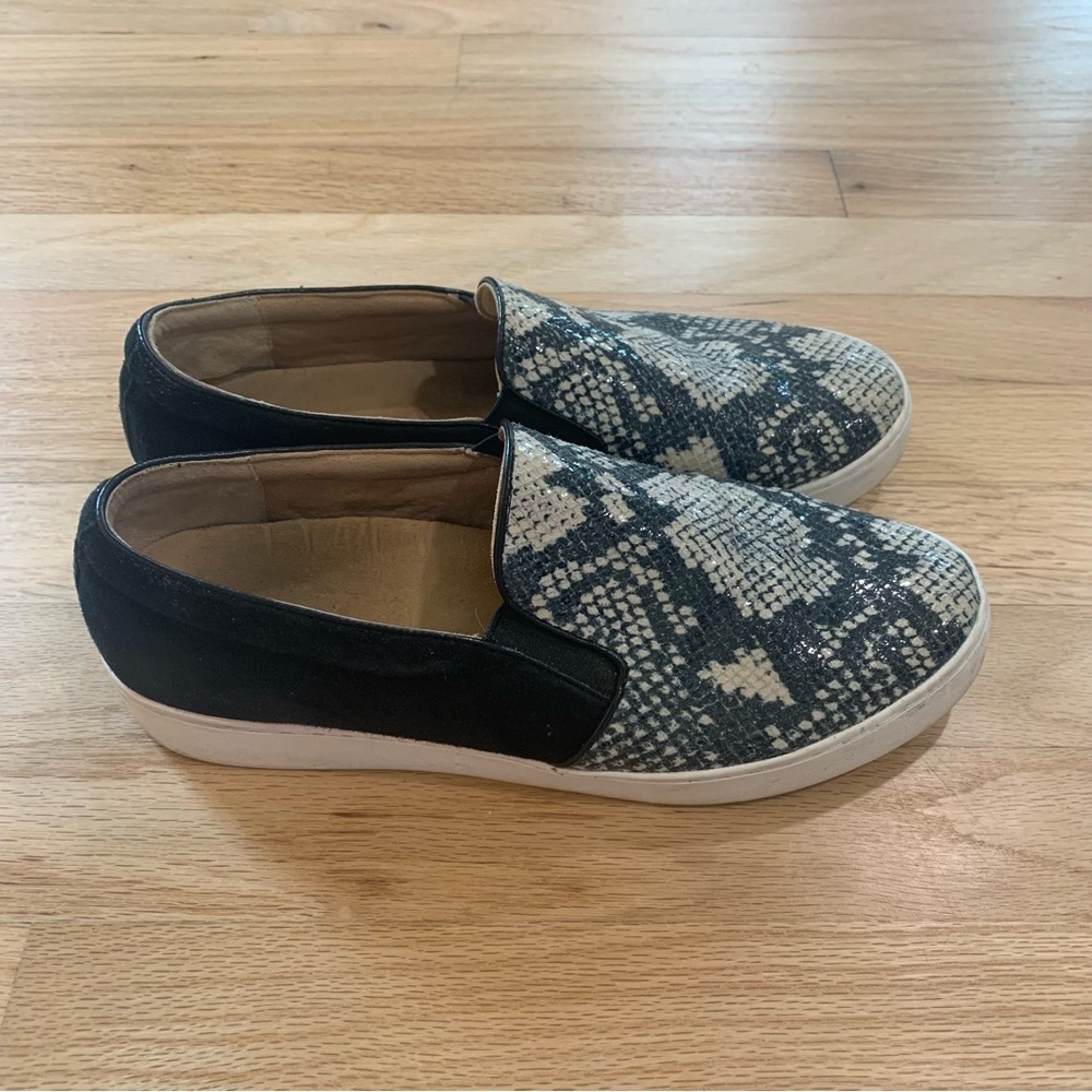 Vionic Splendid Midi Slip On Leather Sneakers Natural Snake‎ Pattern Comfort 10